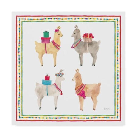 Trademark Fine Art Jenaya Jackson 'La La Llama V' Canvas Art, 14x14 WAP03900-C1414GG